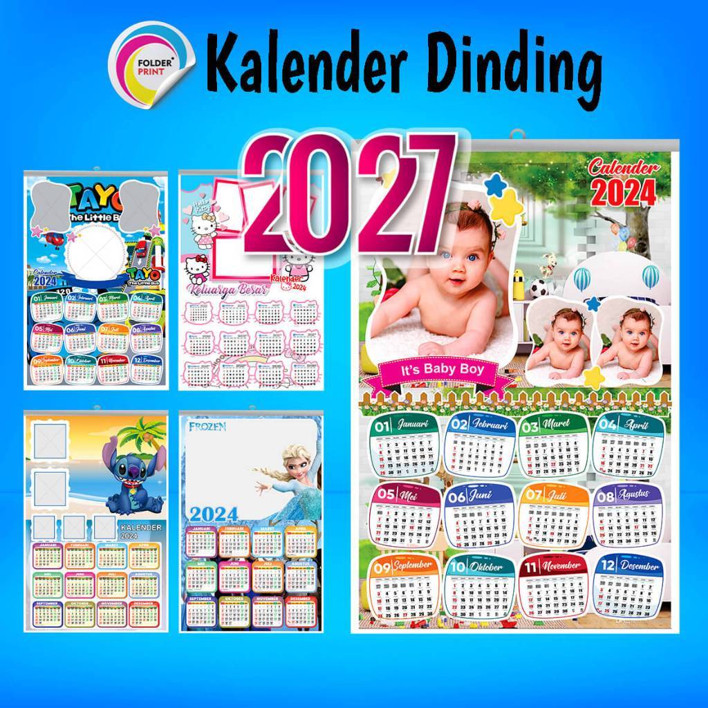 Kalender Custom Dinding Foto Karakter Free Design Art Karton 260 Gsm