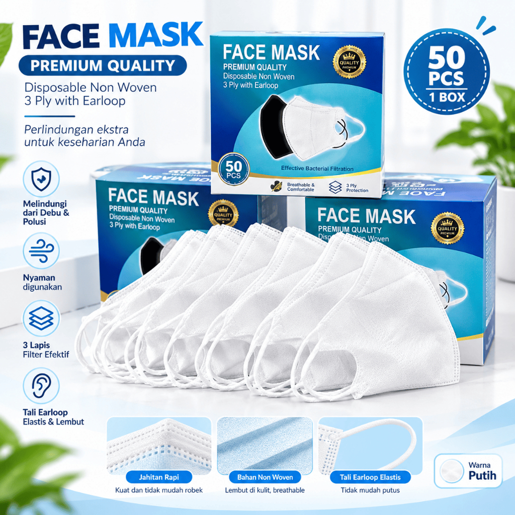 Masker Mediocare KN95 Anti Virus 95% Filtraction 5 Ply (18026)