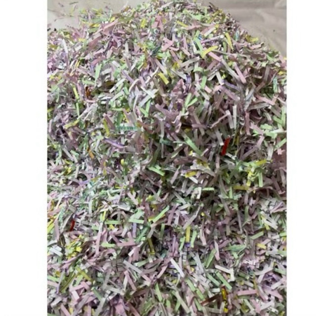Kertas Cacah 1000g Pelindung Kado Packing Olshop Kertas Bekas 3x15mm 4 Rangkap