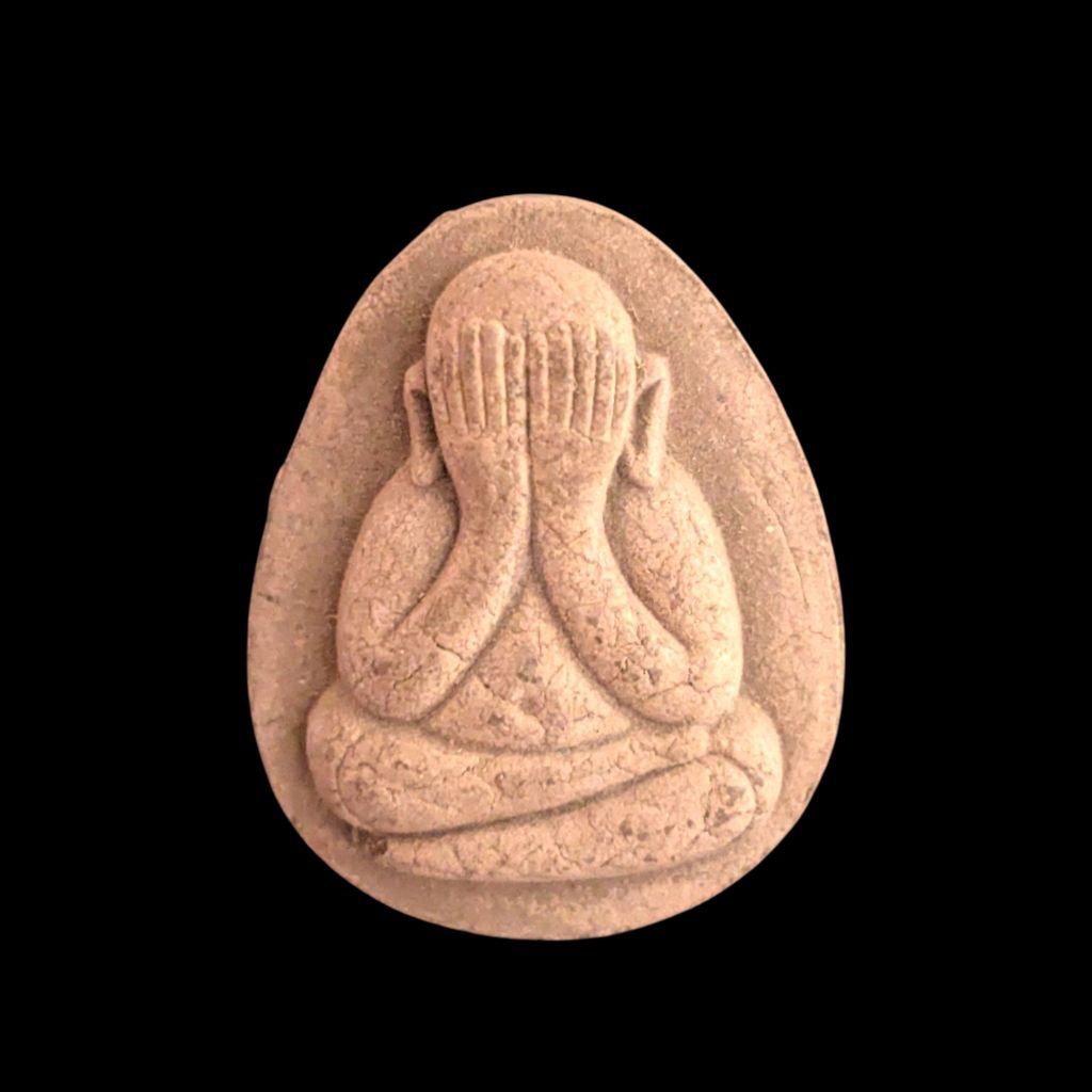 Kruba Wang, Wat Chetawan, Phra Pidta (large size, made of palm leaf powder), 1st edition.