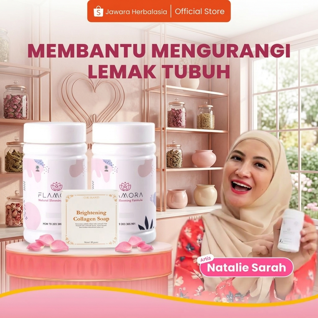 Flamora Kapsul | Membantu Mengurangi Lemak Tubuh | Natural Slimming Formula isi 50 Kapsul 2 pcs