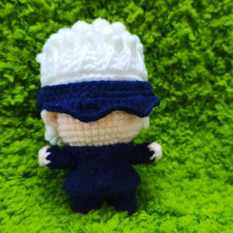 Keychain Rajut Gojo Satoru - Jujutsu Kaisen / Boneka Gojo / Amigurumi Gojo Satoru / Bagcharm Gojo Sa