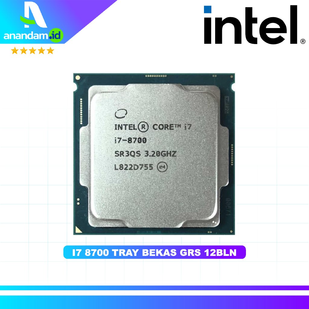 PROCESSOR INTEL CORE I7 8700 TRAY BEKAS LGA 1151 GEN 8