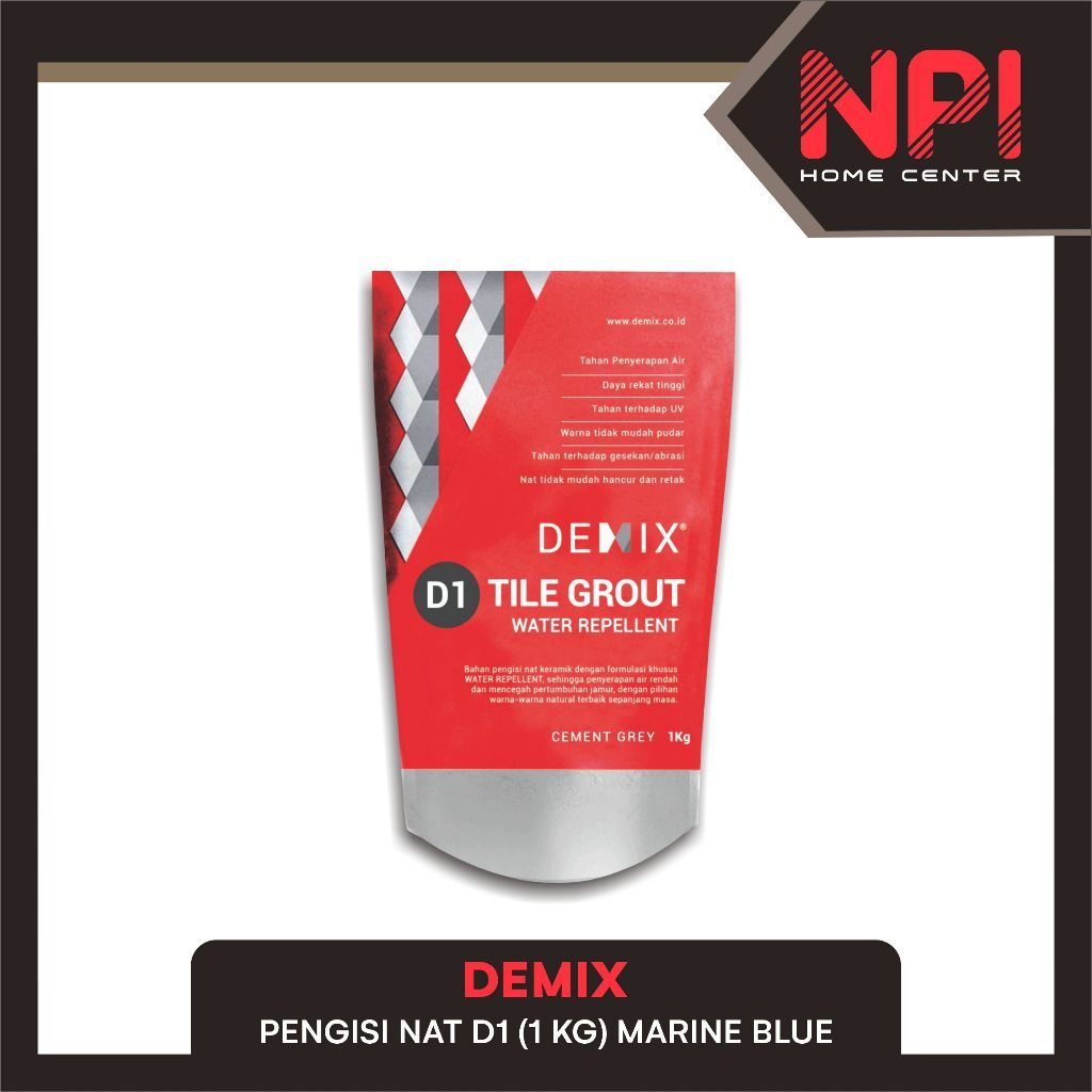 Demix - Semen Pengisi / Mortar Nat Keramik Granite D1 Water Repellent 1kg Marine Blue