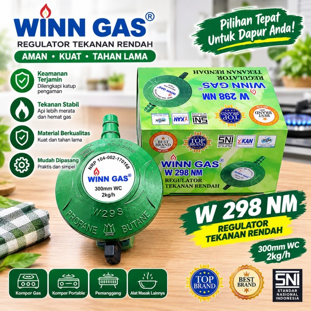 REGULATOR WINN GAS 298 NON METER TANPA BUBBLE