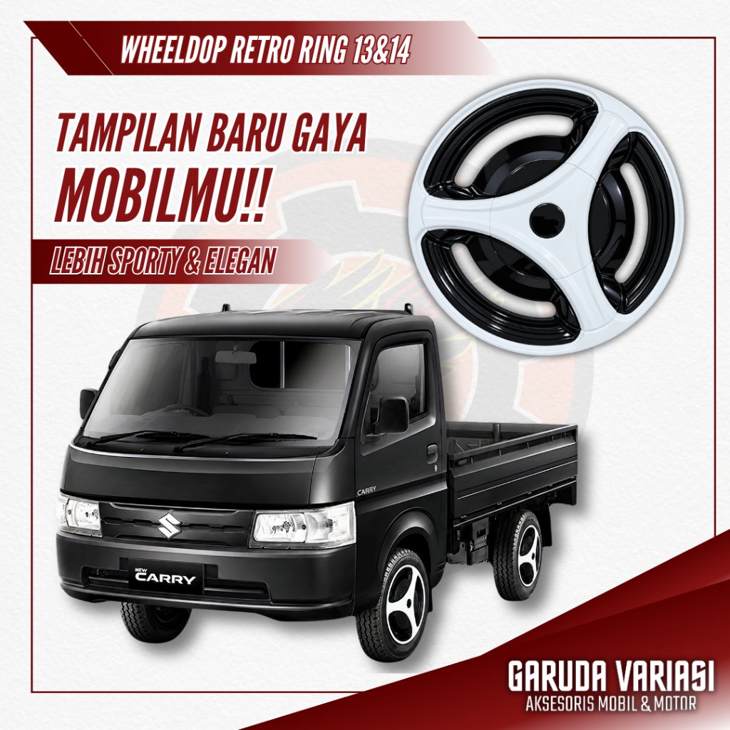 Whelldop Mobil Dop Roda Mobil Ring 13 Ring 14 Vintage Retro Tutup Roda Velg Mobil Dop Cover Aksesori