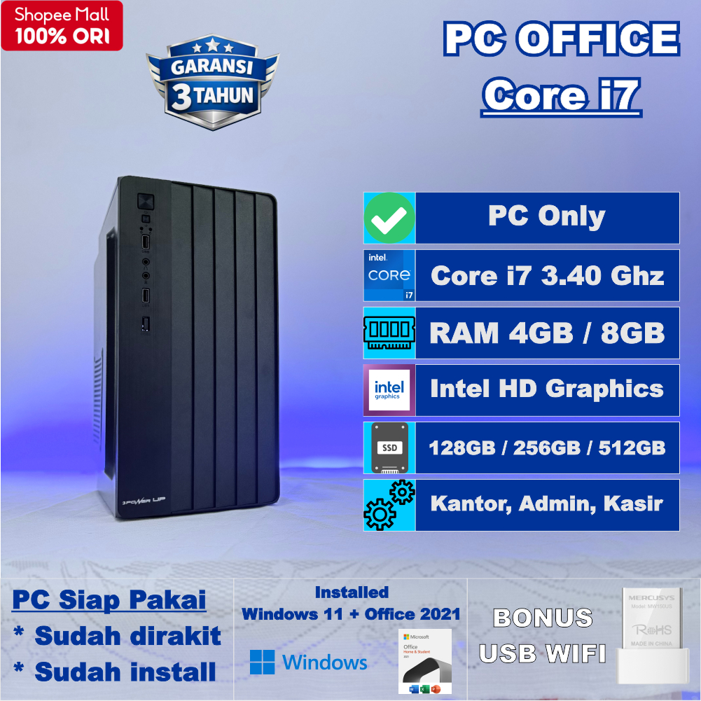 PC Rakitan Core i7 - CPU Komputer Kantor