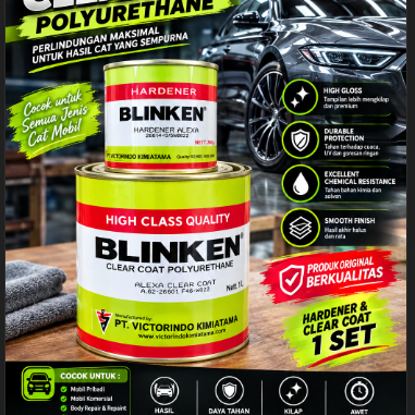 Blinken Alexa Clear Coat Polyurethane Hardener Set untuk Cat Mobil