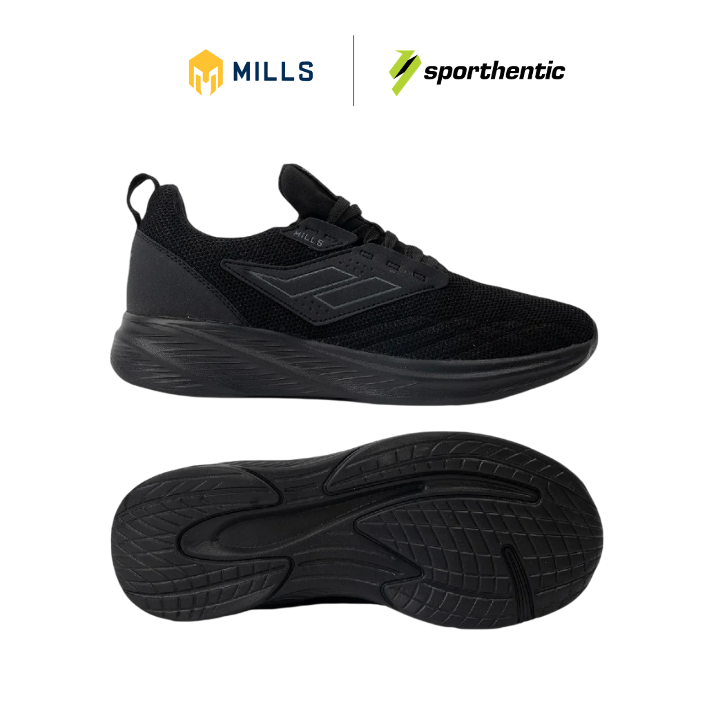 MILLS Sepatu Running SPORTAGE CL Black Grey | Running Shoes Pria | Sepatu Lari Olahraga Jogging Dail