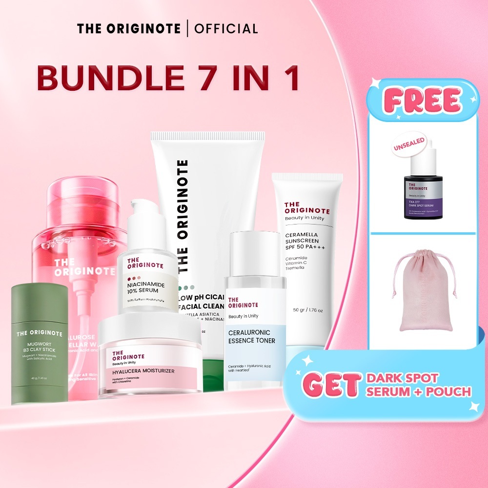 [Beginner Friendly] The Originote 7in1 Bundle Facial Cleanser Toner Serum Moisturizer Sunscreen Mice