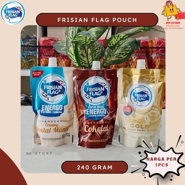 FRISIAN FLAG SUSU KENTAL MANIS BENDERA POUCH 240GR SKM BENDERA POUCH SKM FRISIAN FLAG POUCH