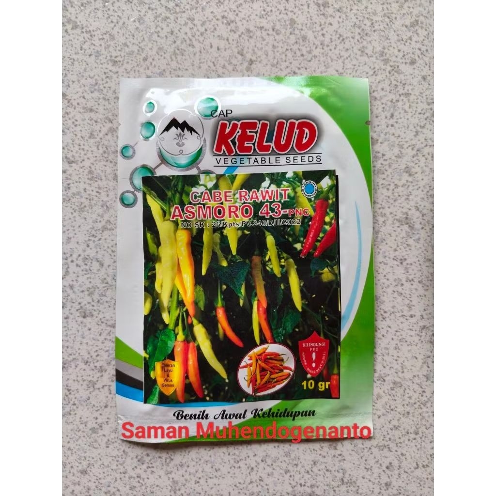 Benih Cabe Rawit ASMORO 43 PNC 10 gram Cap Kelud - Bibit Cabai Rawit ASMORO 43 PNC