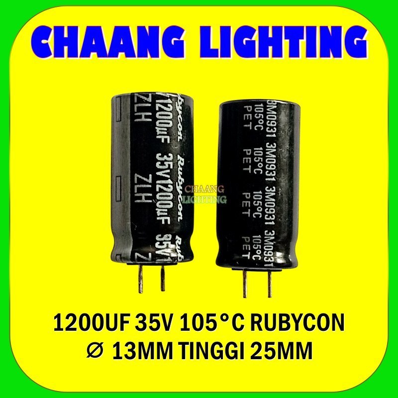 1200UF 35V KAPASITOR ELKO 1200UF 35V 105°C RUBYCON KAPASITOR 1200uF 35Volt CAPASITOR ELCO 1200UF 35V