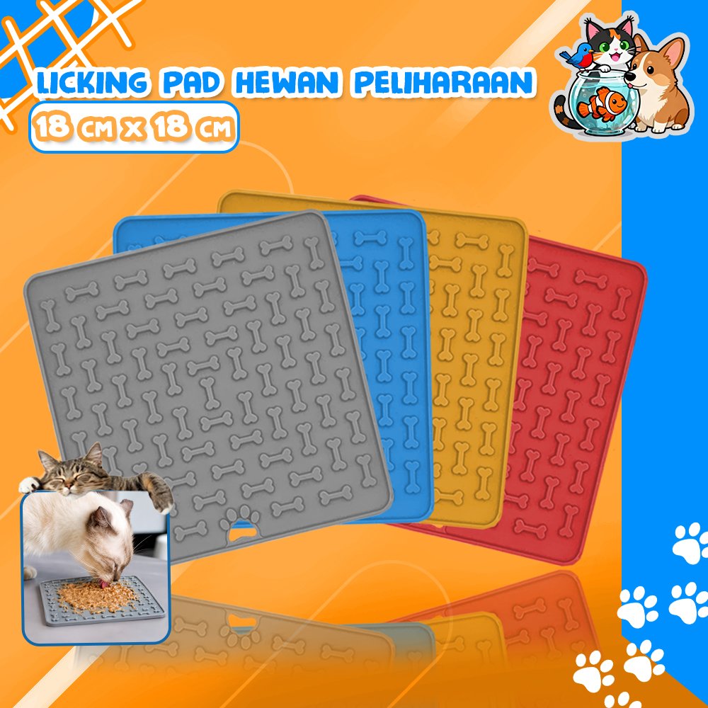 Lick Mat Silikon Hewan Slow Feeder Penenang Kucing & Anjing