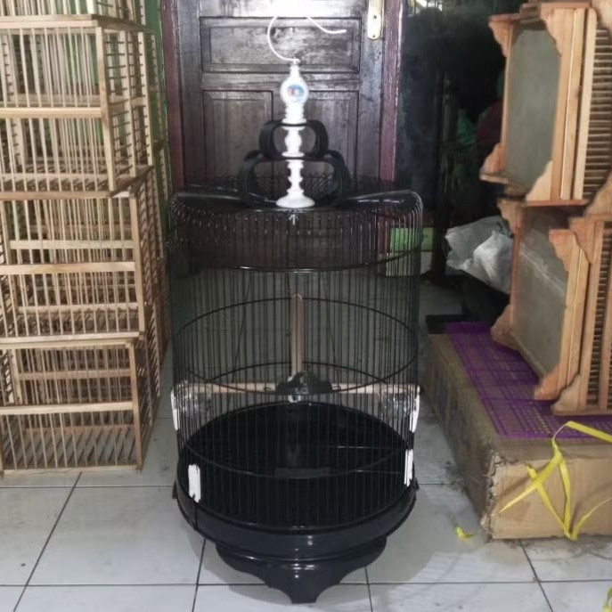 KANDANG BURUNG BULAT BESI KACER JALAK SUPER JUMBO - SANGKAR BURUNG
