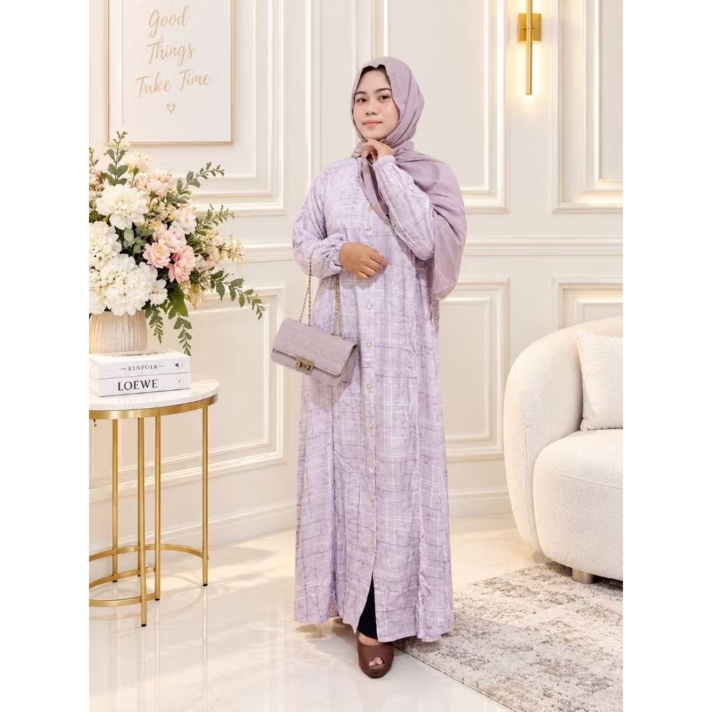 Dress elegant warna soft pastel