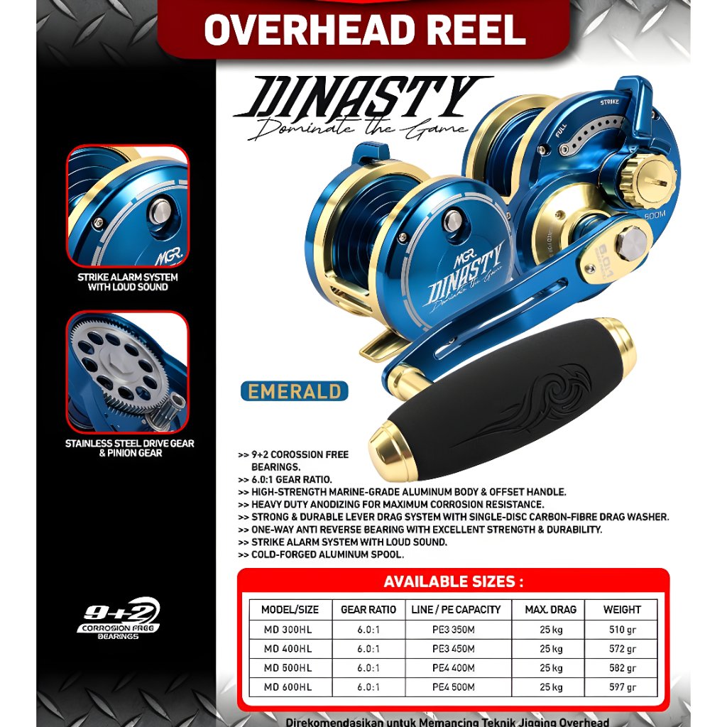 Reel Overhead MAGURO DINASTY HANDLE KIRI