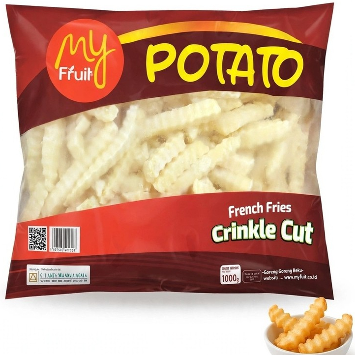 My Fruit Potato Crinkle Cut 1000g - Kentang Keriting Frozen 1kg