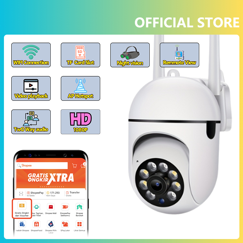CCTV V380 Pro Kamera Hewan Peliharaan CCTV 360° PTZ Panorama Kamera,cctv wifi jarak jauh lewat hp