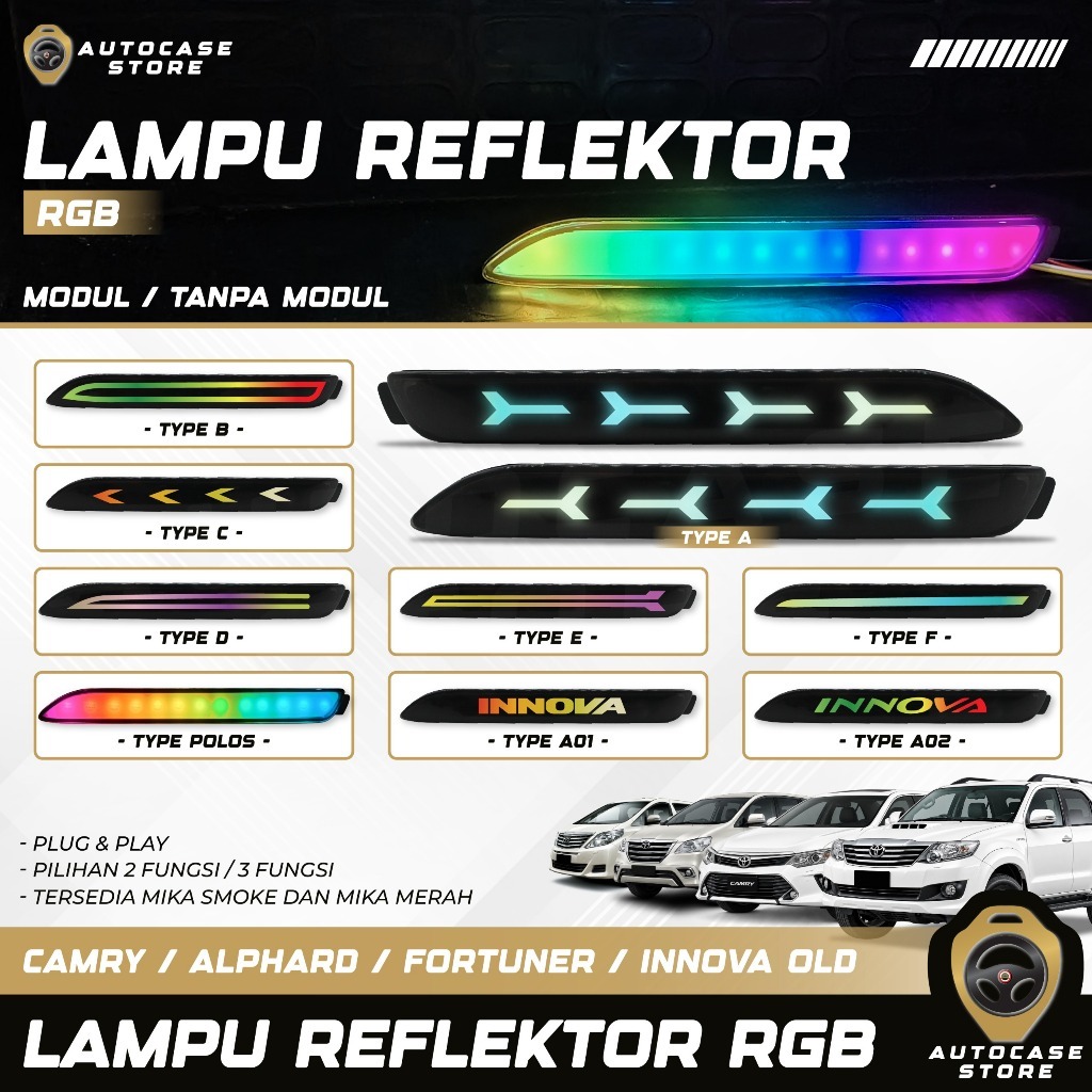 LAMPU REFLEKTOR RGB MOBIL CAMRY/ALPHARD/FORTUNER/INNOVA OLD AKSESORIS MOBIL