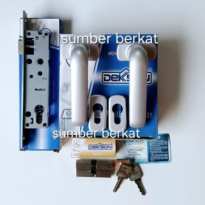 Handle aluminium dekson lhtr 0816 silver komplit set , Handle pintu aluminium dekson lhtr 0816 silve