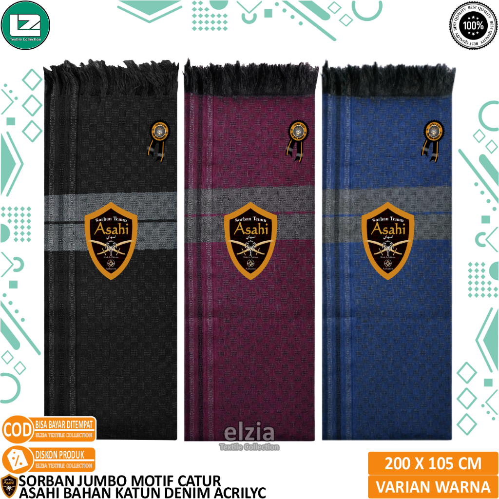 SORBAN PANJANG SORBAN ALISKA JUMBO BAHAN AKRILIK PREMIUM
