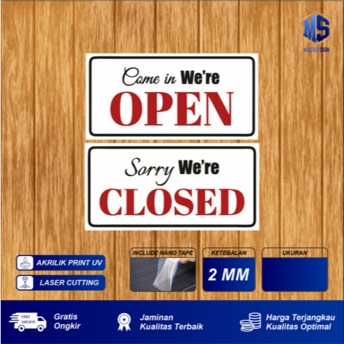 COD,OPEN CLOSED Akrilik siap Pakai/Acrylic Open Closed Design Modern / Custom-FreeDesign ( A 371 )