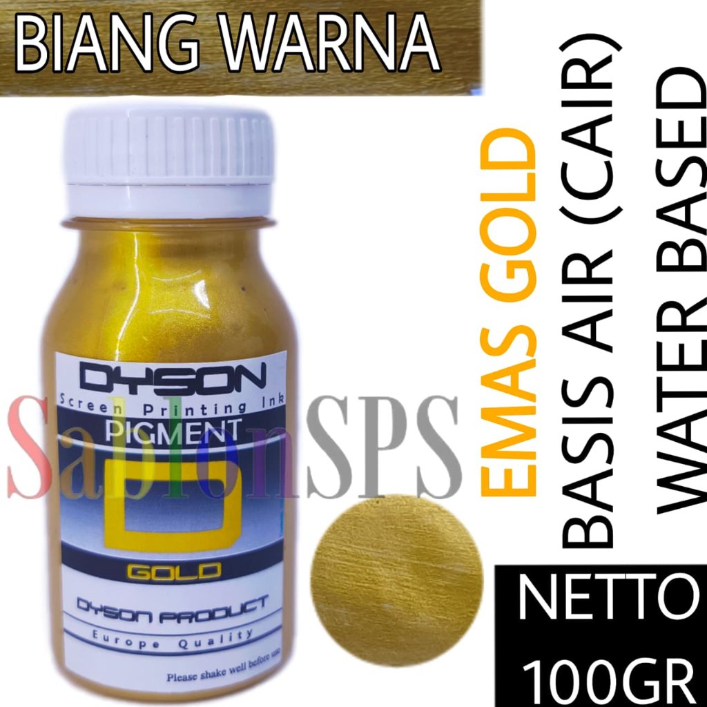 BIANG WARNA SABLON EMAS GOLD DYSON PIGMEN 100GR