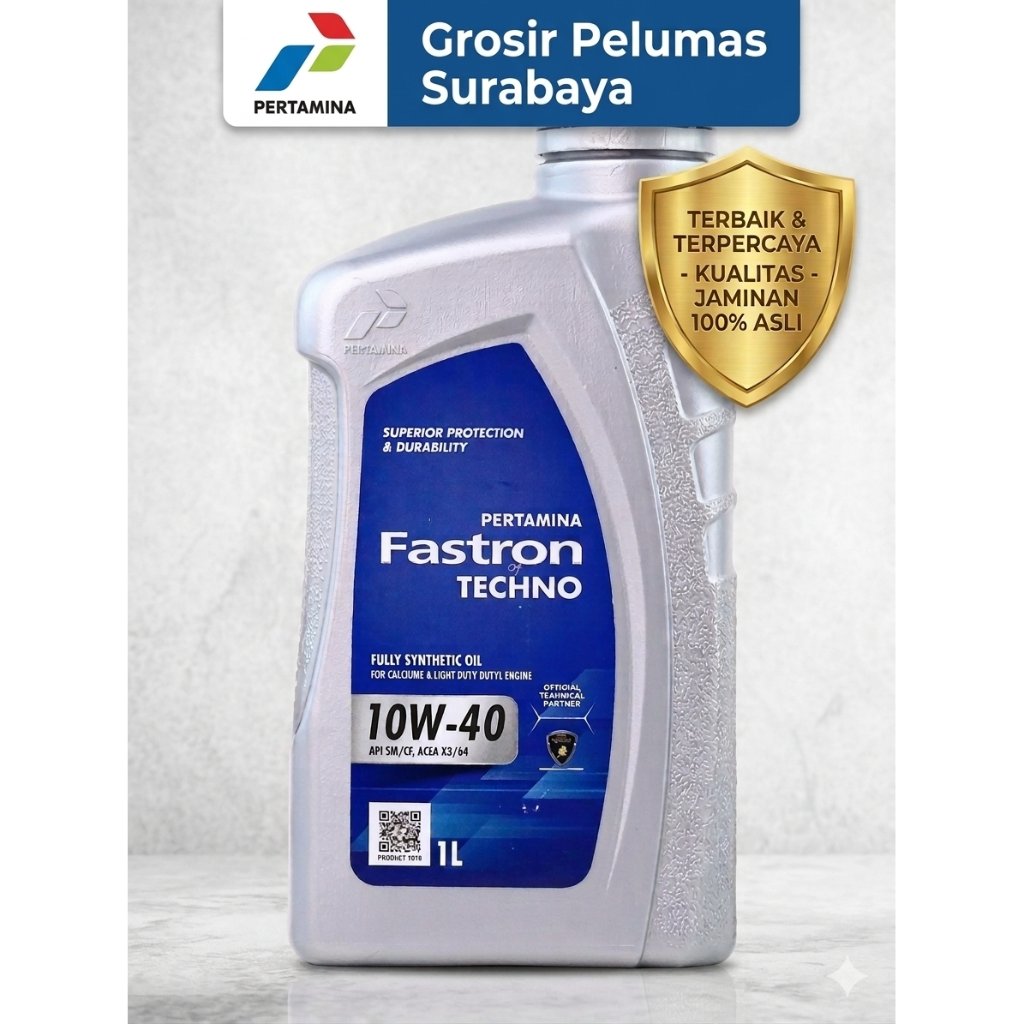 Original oli Pertamina Fastron techno 10w/40 10w-40 10W40 BOTOL 1 liter 1ltr Fastron 10W 40 ASLI