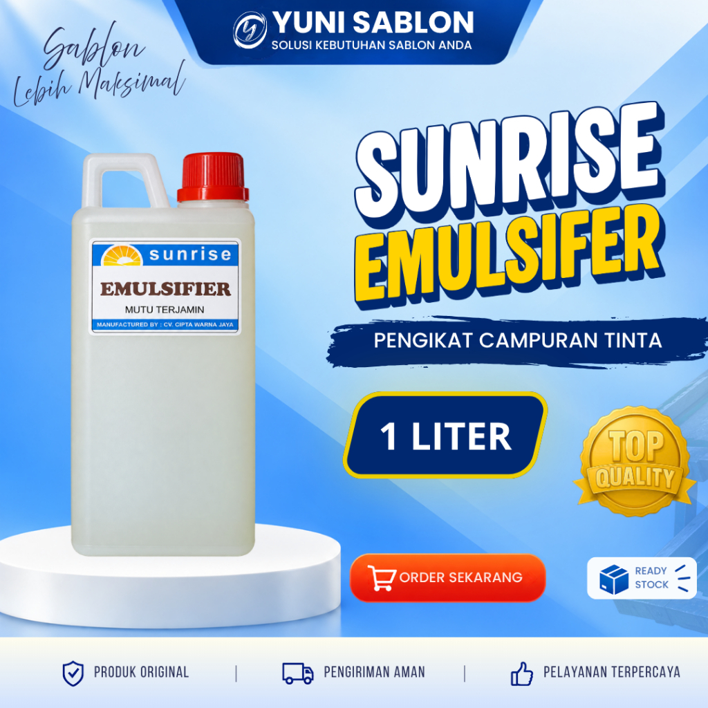 Emulsifier Sunrise 1Kg | Bahan Campuran Sablon, Pengikat & Penstabil Tinta Water Based