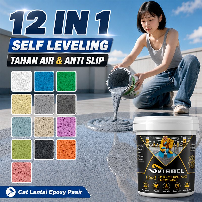 Cat epoxy lantai Cat lantai kamar mandi Cat tekstur pasir Anti tekanan tahan aus