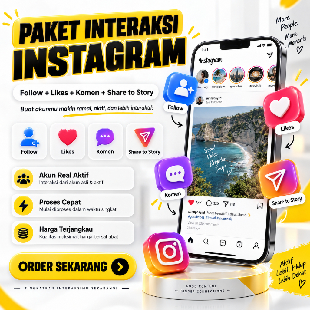 Paket Lengkap Interaksi Instagram - Real Akun Indonesia
