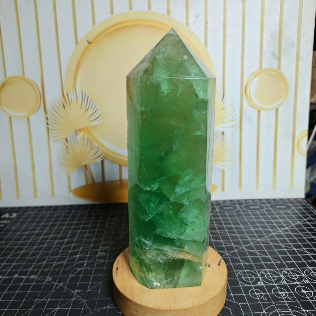 Batu Tower Green Fluorite Natural (2) Asli Batu Alam