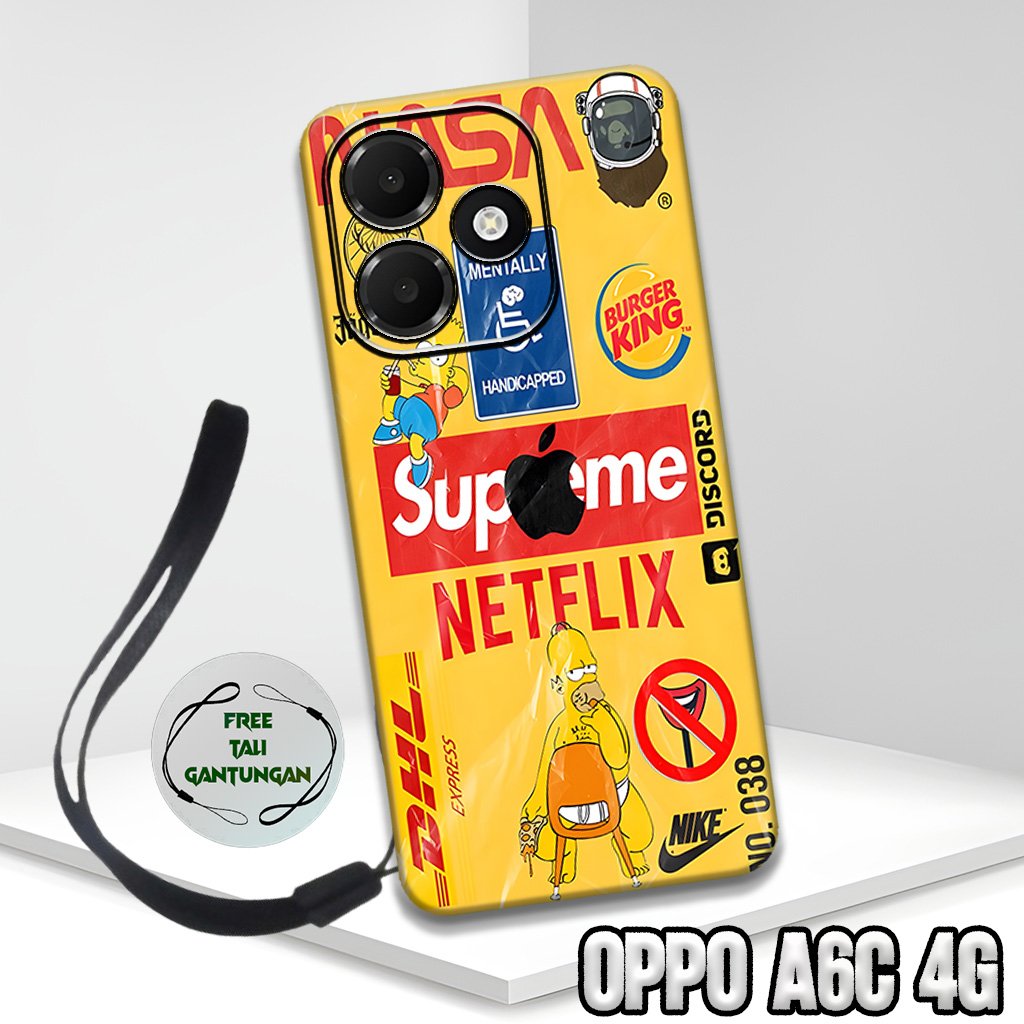 MS16 / Softcase Karet OPPO A6C + TALI GANTUNGAN HP / Motif Grafity / Case OPPO A6C / Silikon OPPO A6