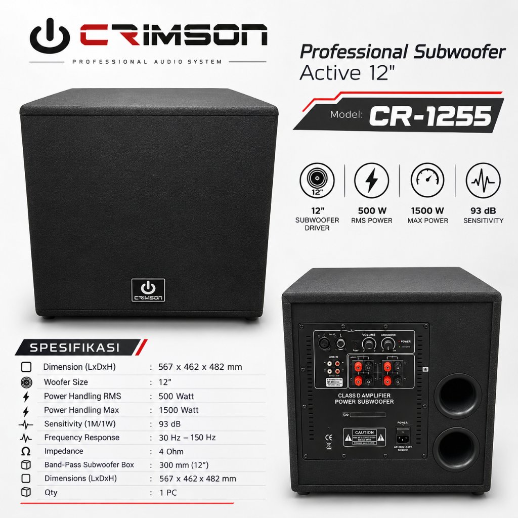 Crimson subwoofer aktif 12 inc subwoofer Crimson CR-1255 Crimson CR1255