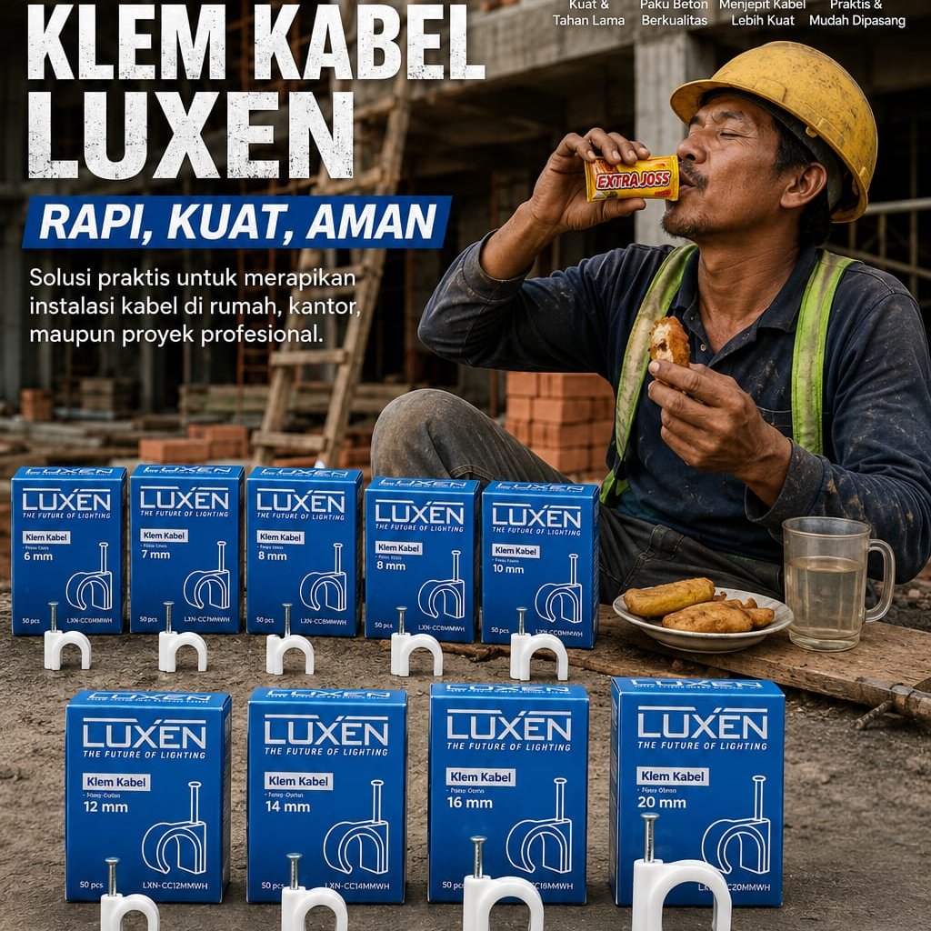 Cable Clips LUXEN / Klem Beton LUXEN / Klem LUXEN / Klip Kabel Plastik / Klem Kabel LUXEN