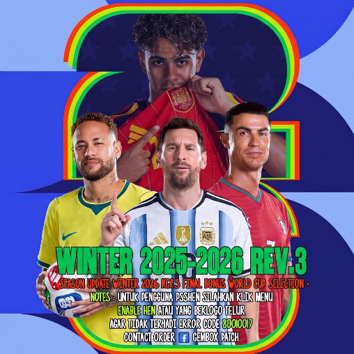 PES PS3 Gembox Patch Winter REV 3 Full Transfer Update via Email