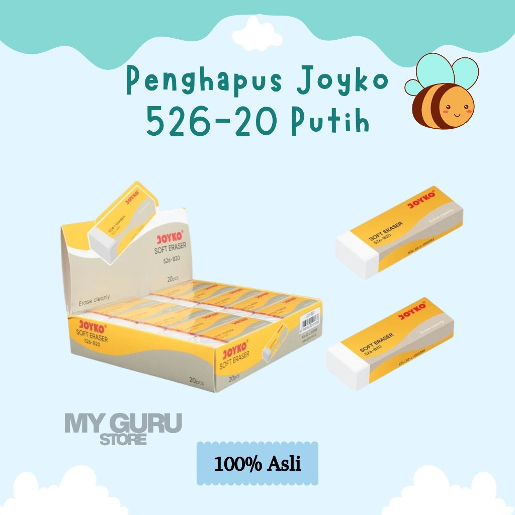 [PCS] PENGHAPUS PENSIL JOYKO 526-B20 PTH / JOYKO ERASER 526-B20 PUTIH