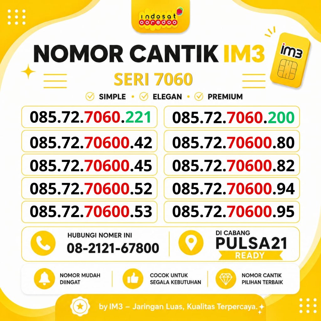 NOMOR CANTIK INDOSAT SERI 7060