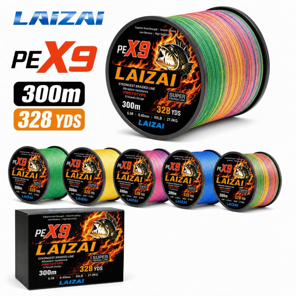 Cod Senar Pancing PE X9 Untai 300M 500M 1000M X8+1 Kepang Tali Pancing Line Senar Pancing