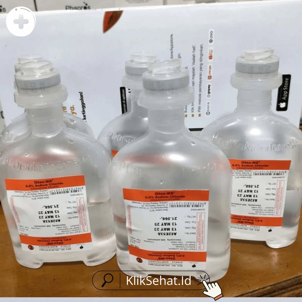 Cairan NaCl 0.9% 100ml, 500ml - Cairan Steril, Cuci Hidung