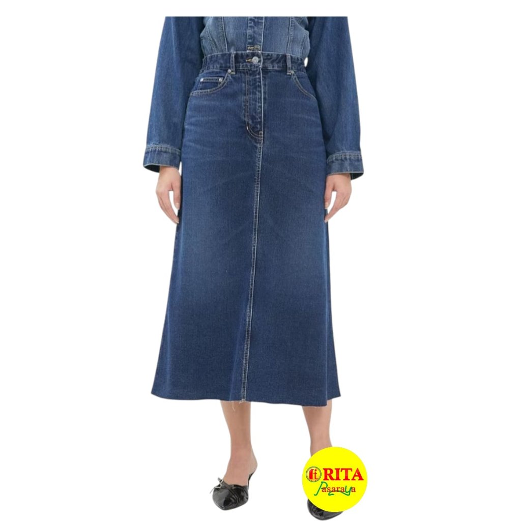 Dust Rok Sabiya / Rok Katun Wanita Dark Blue