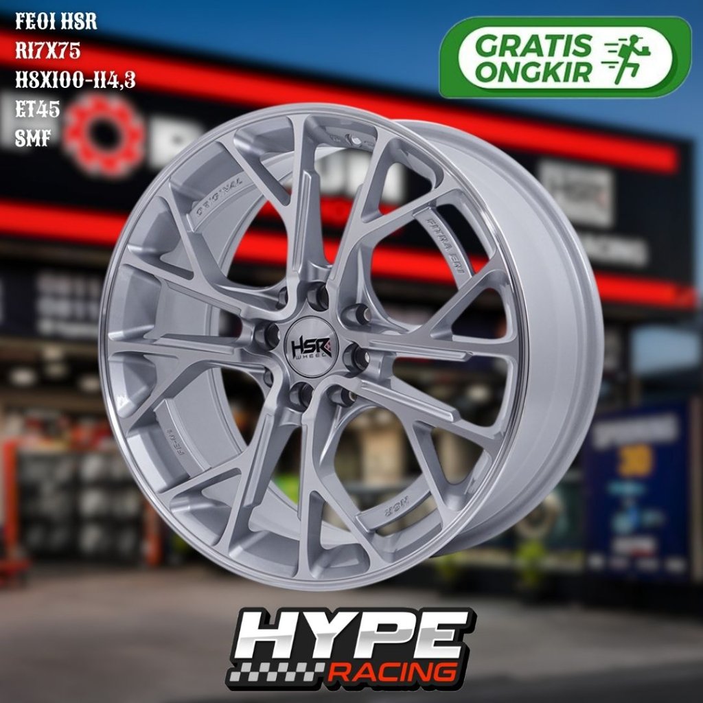 Velg Mobil HSR WHEEL FE01 Ring 17 R17 Lobang 8 untuk AVANZA , CONFERO , ALVEZ , JAZZ