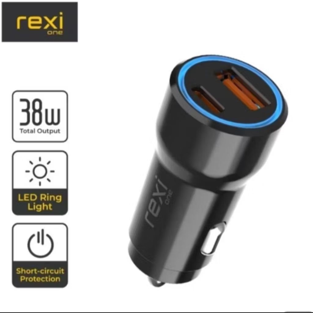 Car Charger Rexi 3A Fast Charging GJ34 /GK34 / GG30 / GD30 / GH54 / GM38 Car Charger With Cable Type