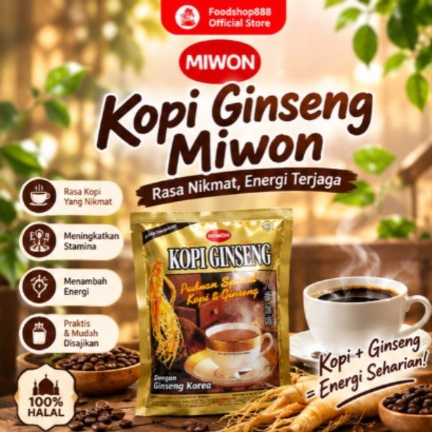 Kopi Hitam / Kopi Ginseng Miwon / Kopi Ginseng Miwon 20 Sachets