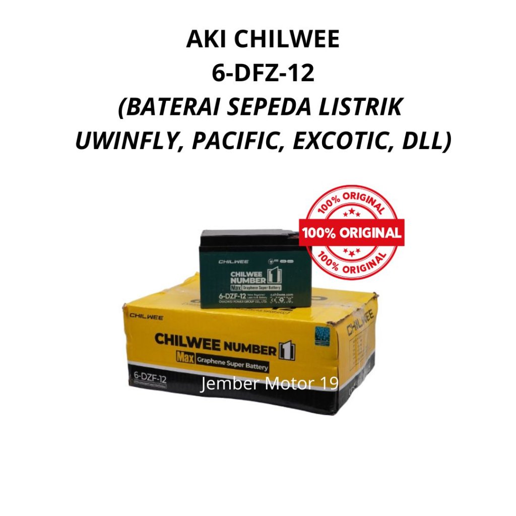 BATERAI/ AKI SEPEDA LISTRIK CHILWEE 6DZF12/ 6-DZF-12 12V