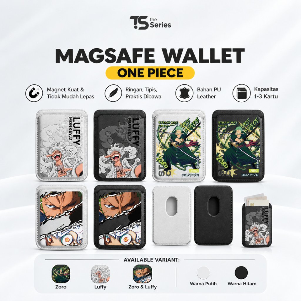 TheSeries MagSafe Magnetic Wallet One Piece Luffy Tempat Slot Kartu ATM Card Holder iPhone Magnet Ku