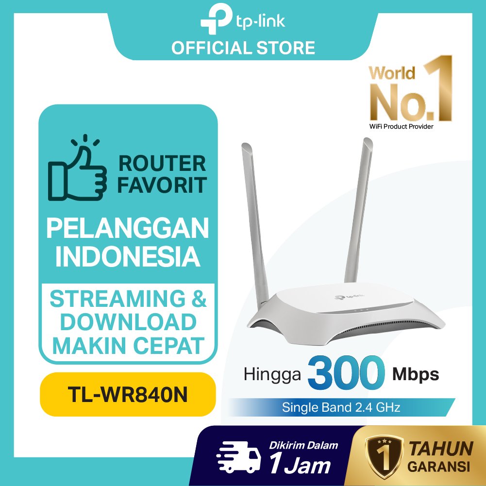 TP-Link | TL-WR840N | WiFi Router | Wireless | Kabel | WiFi Rumah | Penguat Singal WiFi | Internet S