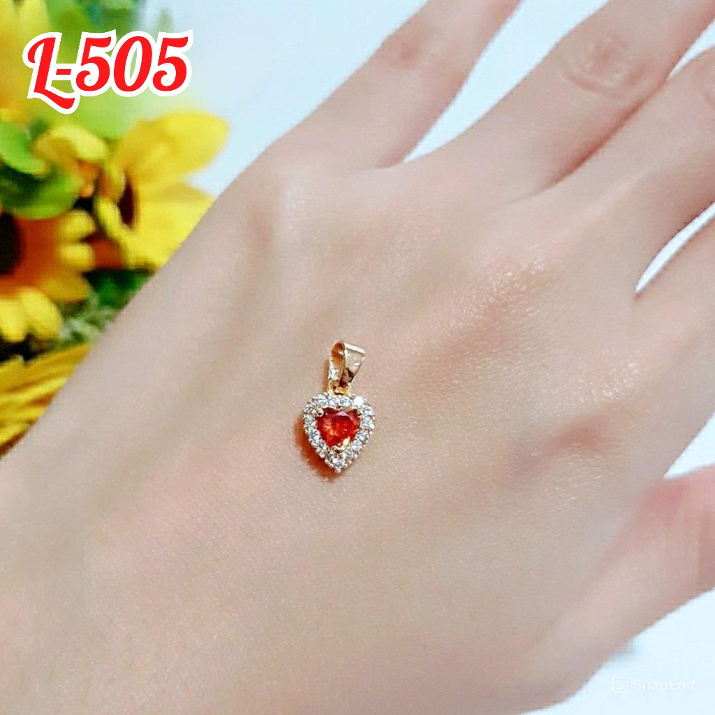 FS LIONTIN LOVE BATU PERMATA MERAH PERHIASAN WANITA BANDUL KALUNG TANPA RANTAI/L-505