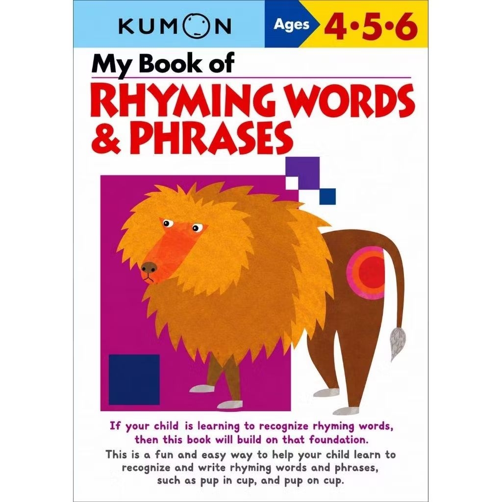 [New/Baru] 83 Halaman Buku Latihan Belajar Bahasa Inggris by Kumon / Rhyming Words & Phrases / Usia 